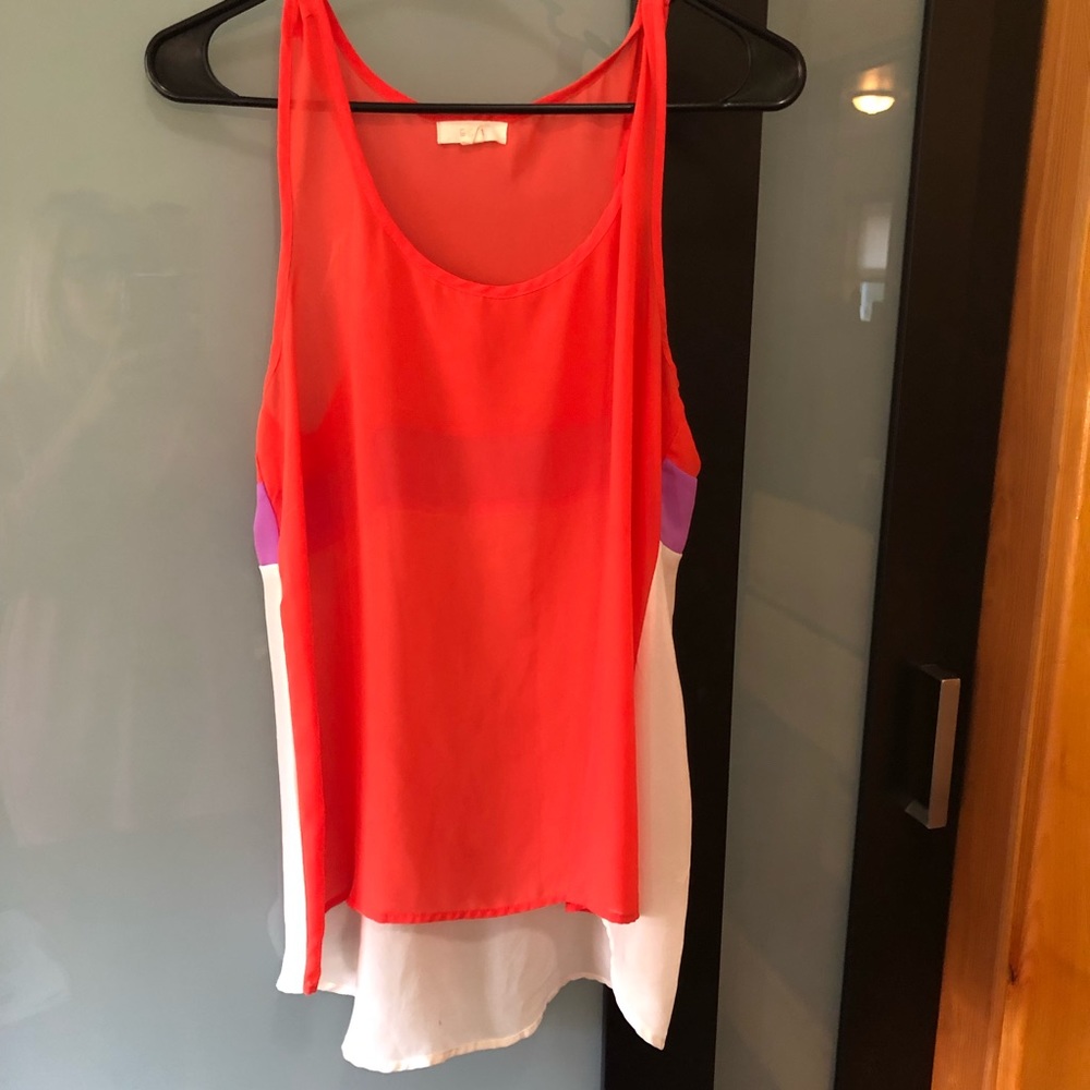 Chiffon tank colorblock